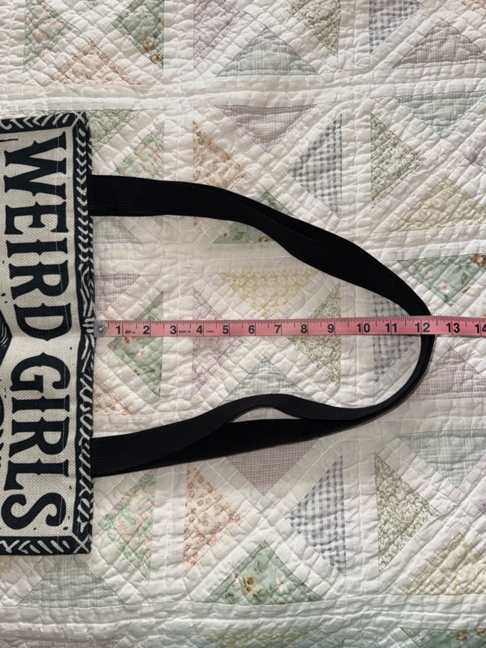 Weird Girls Club Canvas Tote Bag Black Cream Bookish Feminist Literary Aesthetic - Picture 7 of 7